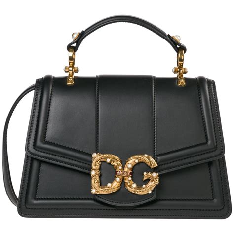 dolce gabbana black leather handbag|d&g bags on sale.